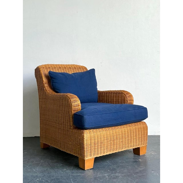 Ralph Lauren Vintage Ralph Lauren Woven Rattan Lounge Chair For Sale - Image 4 of 18