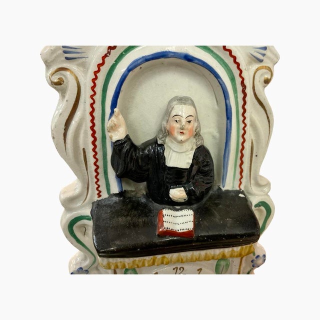 Ceramic Late 19th Century Staffordshire Figurine of John Wesley in Pulpit For Sale - Image 7 of 7