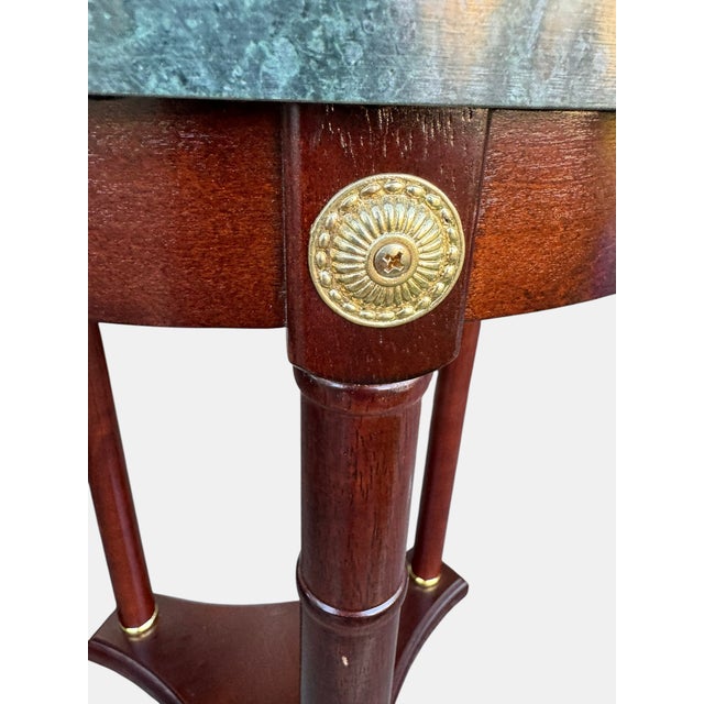 Stone Mid 20th Century Regency Style Marble Pedestal Side Table For Sale - Image 7 of 8