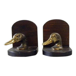 Vintage Mid-Century Duck Head Book Ends For Sale