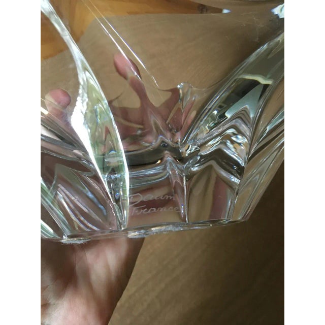 Transparent Daum France Sculptural Centerpiece Crystal Vase For Sale - Image 8 of 10