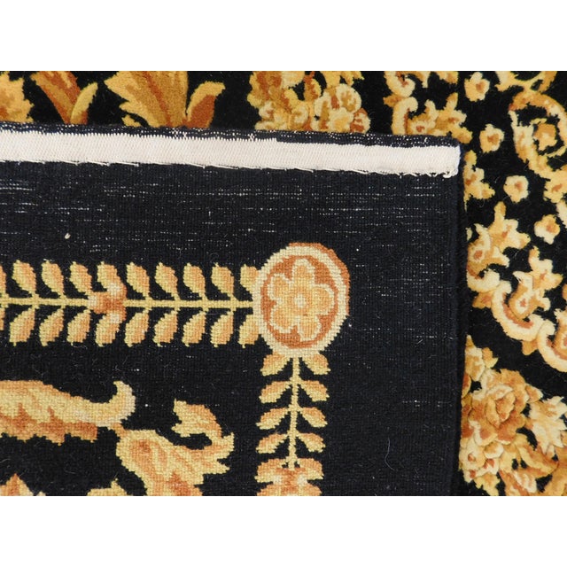Hand Knotted Black and Gold Rug. 8'x 7'10" For Sale - Image 12 of 12