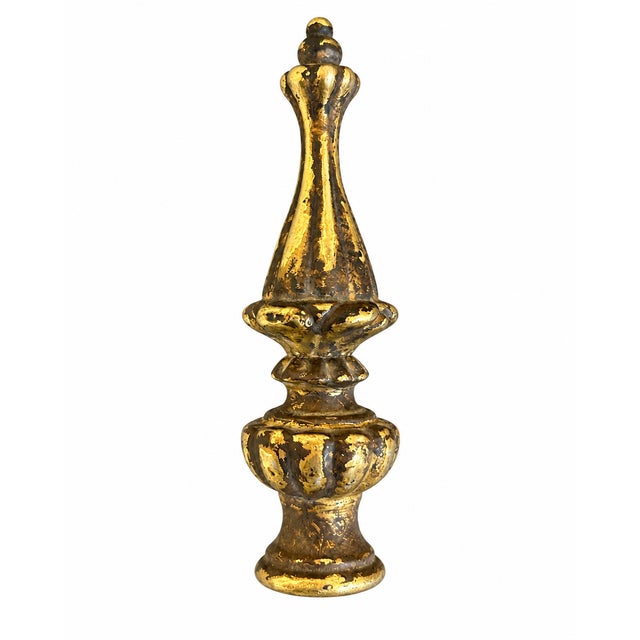 Vintage Solid Brass Finial From France, Small Decorative Architectural Accent For Sale - Image 4 of 5