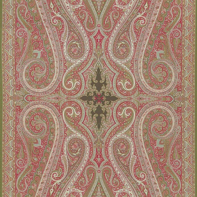 This paisley is adapted from an antique shawl featuring a dramatic vertical repeat, with a center medallion. Also...