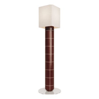 Handcrafted Ceramic and Glass Floor Lamp in Red Glaze from Artem Zakharchenko-Halytskyi For Sale