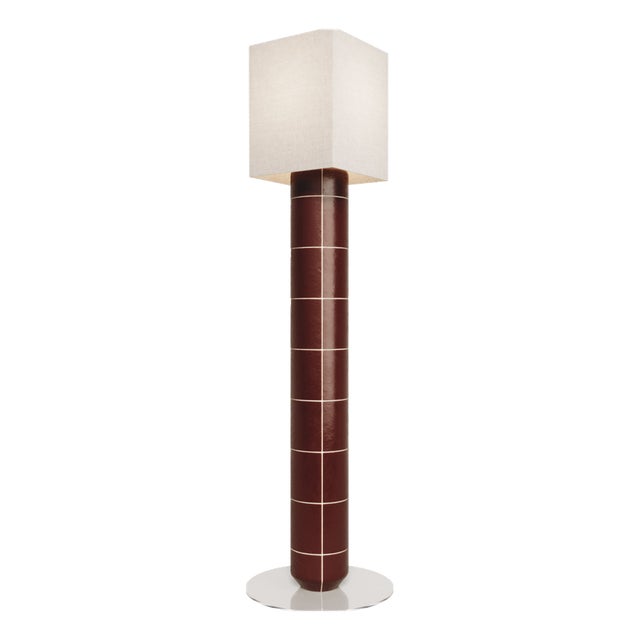 Handcrafted Ceramic and Glass Floor Lamp in Red Glaze from Artem Zakharchenko-Halytskyi For Sale
