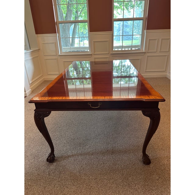 Wood Ethan Allen Mahogany Dining Room Table and Chairs For Sale - Image 7 of 17