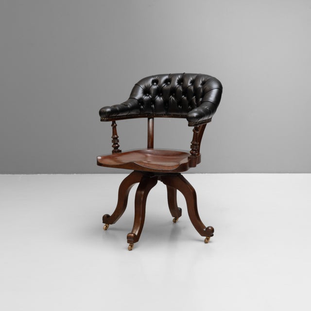 Antique Victorian Desk Chair, 1890s For Sale - Image 3 of 10