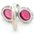 Italian 1980s Pink Tourmaline & Diamond 18k White Gold Bypass Ring, Size 6 For Sale - Image 10 of 11