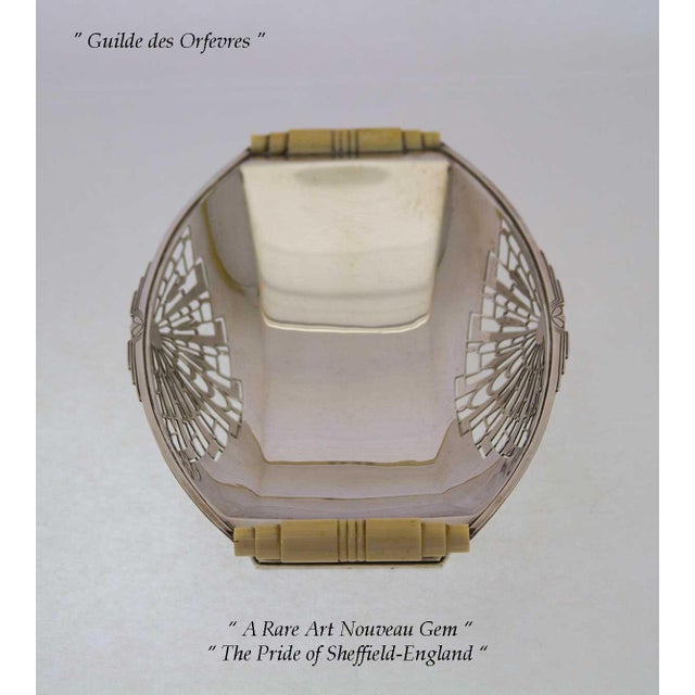 Silver 1857 Mappin & Webb. Art Nouveau Sterling Oval Pierced Bowl For Sale - Image 8 of 12