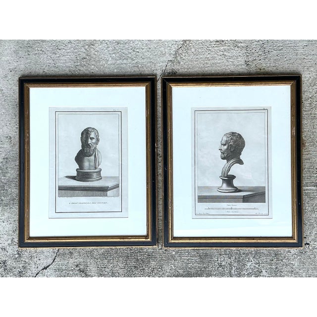 Vintage 18th Century Italian Etchings of Roman Busts - Set of 2 For Sale - Image 10 of 12