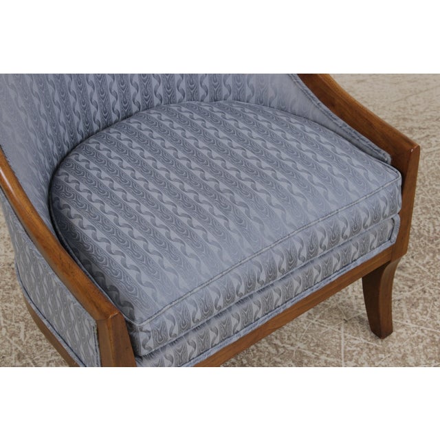 Brown Pair of Baker Walnut Spoon Back Lounge Chairs For Sale - Image 8 of 14