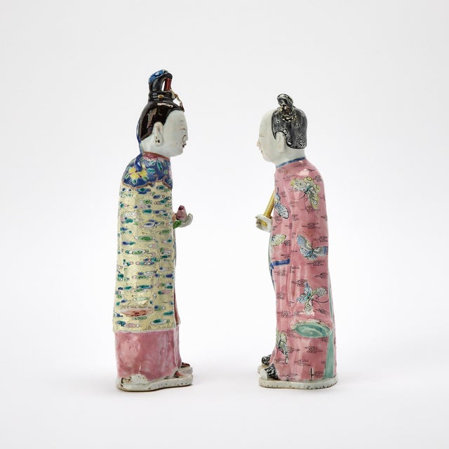 18th-Century Chinese Export Porcelain Figures of Two Immortals For Sale - Image 10 of 13
