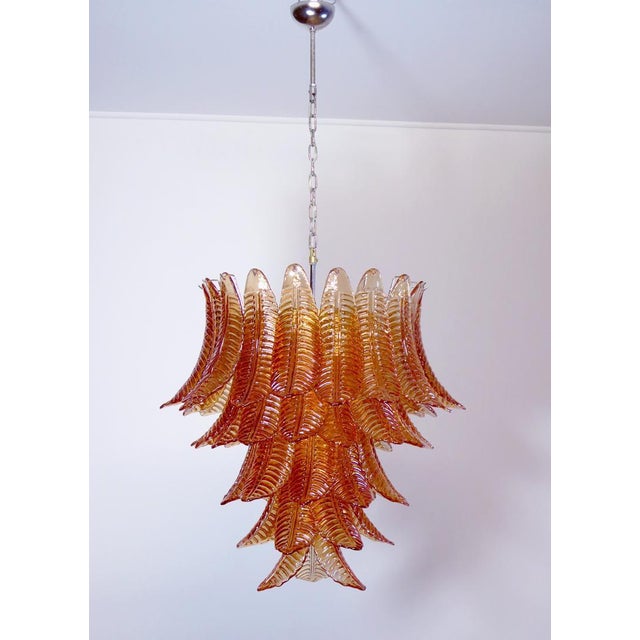 Italian Chandelier with Leaves in the style of Barovier & Toso For Sale - Image 12 of 18