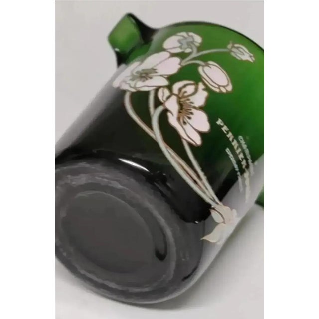 Vintage Perrier-Jouët Green Glass Champagne Bucket With Champagne Flutes Set- 9 Pieces For Sale - Image 4 of 8