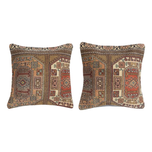 24"x24" SET OF 2 - Vintage Cushion Covers. Handmade Rug Pillows. Throw Pillows For Sale