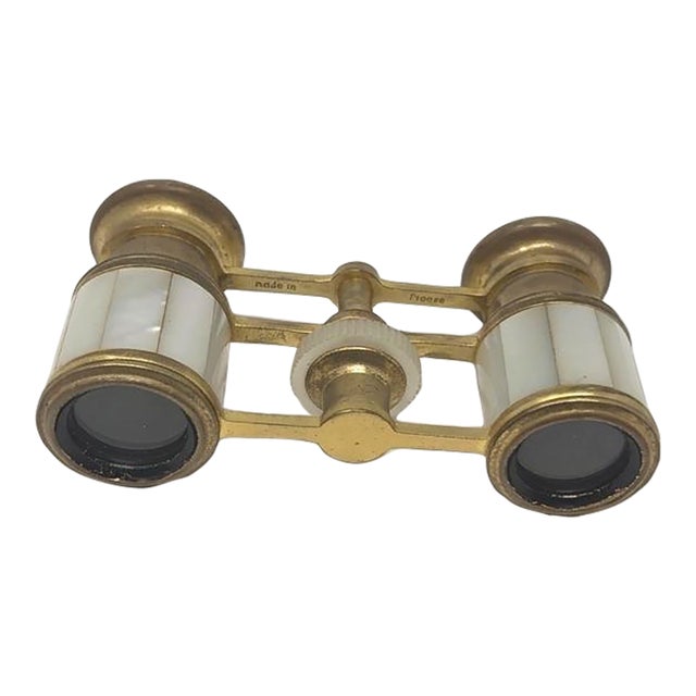 Antique j.e. Caldwell Petite Mother of Pearl Opera Glasses Pocket Size Gt French Mark c.1900 For Sale