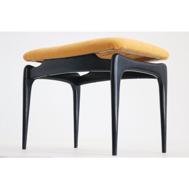 Wood Italian Organic Ebonized Wood Ottoman in Style of Gio Ponti, 1950s For Sale - Image 7 of 7