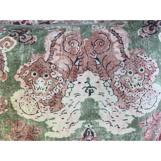 Textile Pair of Custom Chinoiserie Printed Pillows For Sale - Image 7 of 8