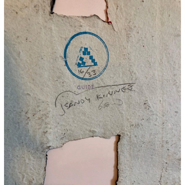 Abstract Expressionism Sandy Kinnee, Abstract Modernist Colorful Mixed Media Art Screen-print Handmade Shaped Paper, c.1980's For Sale - Image 3 of 9