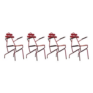 Weathered Metal Chairs, Set of 4 For Sale