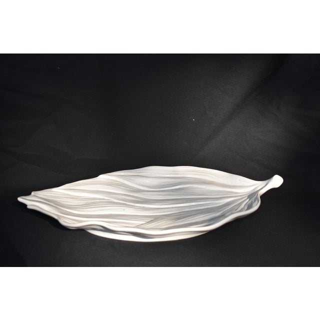 Contemporary 1970s White Porcelain Leaf Platter For Sale - Image 3 of 8
