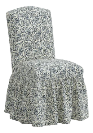 Stoffer Home x Cloth & Company Thelma Ruffle Camel Back Dining Chair in Willow Vine Navy
