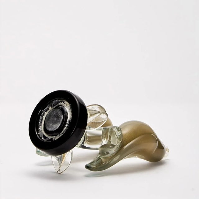 Metal Glass Parrots Sculpture by Alfredo Barbini, 1950 For Sale - Image 7 of 9