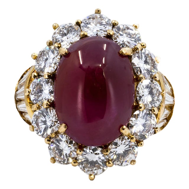 Late 20th Century Burma Ruby Ring, Size 5 For Sale