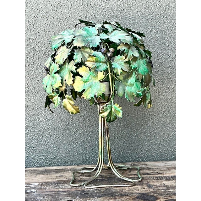 Mid 20th Century Vintage Italian Grape Leaf Table Lamp For Sale - Image 5 of 12