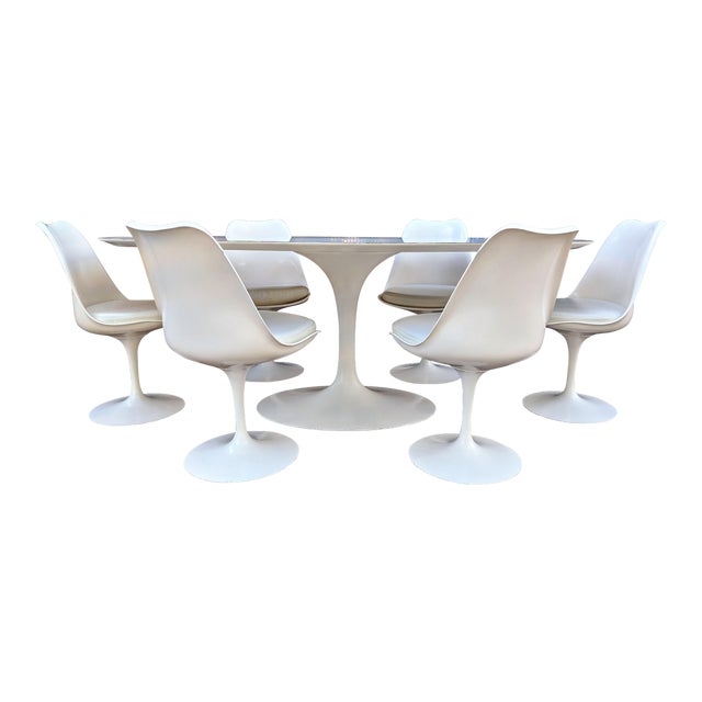 Vintage Eero Saarinen For Knoll Tulip Dining Set 7 Pieces Chairish