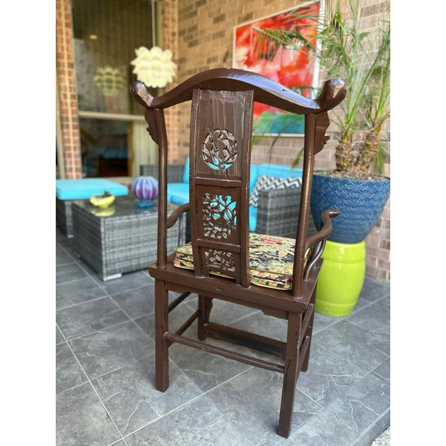Late 18th Century Antique Chinese Yoke Back Chair For Sale - Image 10 of 12