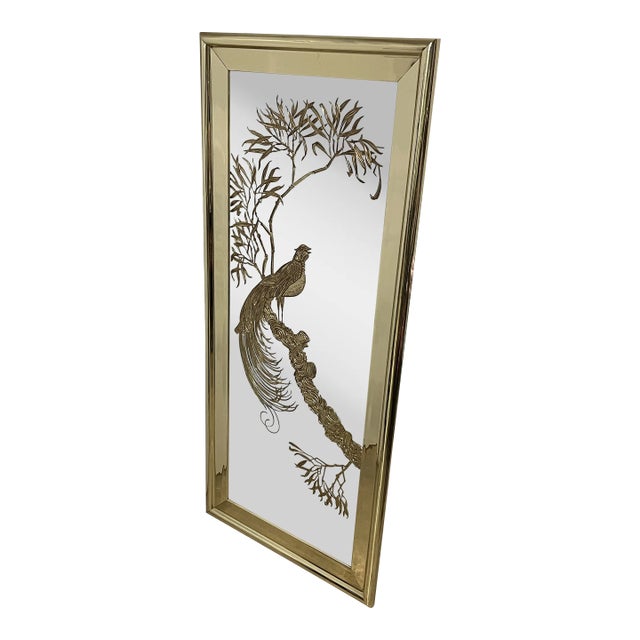 1970 Phoenix Bird Etched Mirror For Sale