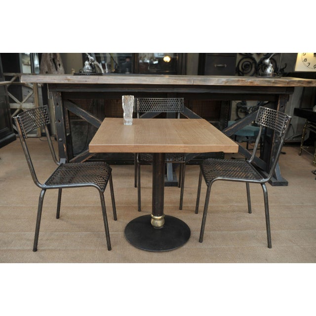 Vintage Oak Bistro Table, 1960s For Sale - Image 9 of 10