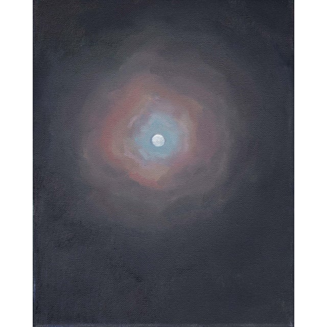Realism Original Painting Full Moon, "Worm Moon" by Michelle Farro For Sale - Image 3 of 3