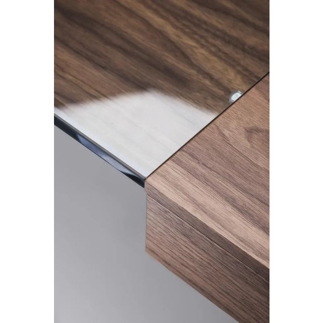 Contemporary Cosimo Desk with Walnut Veneer and Bronze Lacquered Frame by Marco Zanuso Jr. for Adentro For Sale - Image 3 of 13
