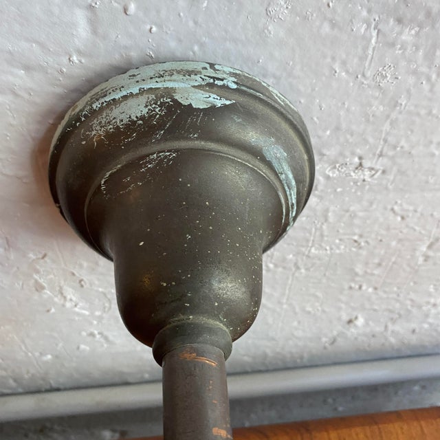 Antique Industrial Steel Wall Sconce With Holophane Glass Shade For Sale - Image 10 of 12