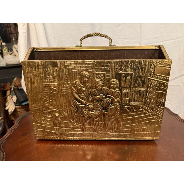 English Brass Magazine Rack For Sale - Image 3 of 5