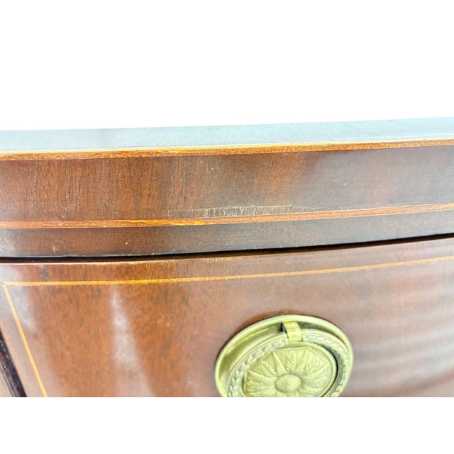 Late 20th Century Baker Furniture Federal Style Inlaid Mahogany Demilune Sideboard Buffet For Sale - Image 14 of 18