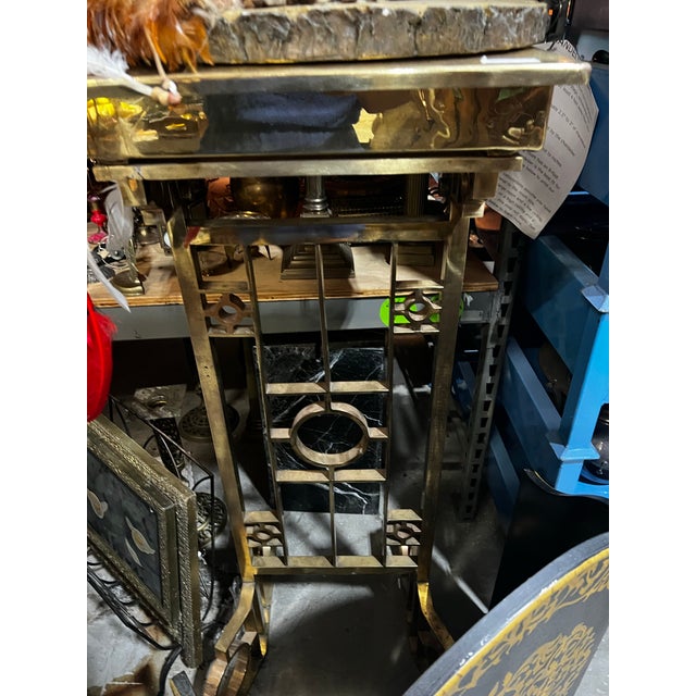 Up for consideration is a beautiful vintage solid brass art deco podium stand. This would look lovely in your home, and it...