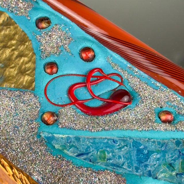 Blue Mid-Century Modern Murano Glass Mosaic Mirror by Zane Luigina, Italy, 1990s For Sale - Image 8 of 18