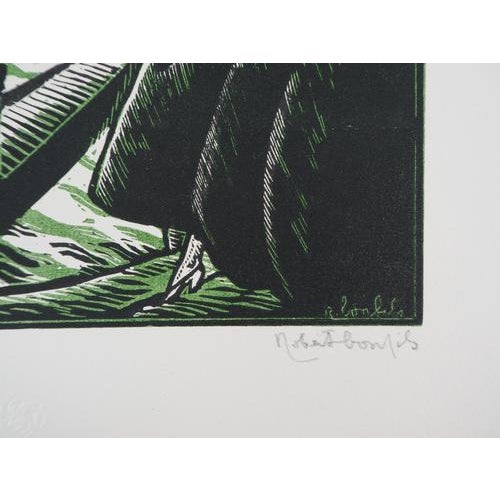 Robert Bonfils, Gondolas on the Grand Canal in Venice, Original Wood Engraving, 1923 For Sale - Image 5 of 7