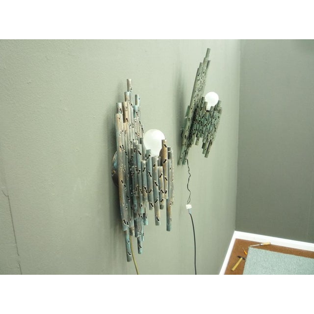 1970s Mid-Century Brutalist Copper Wall Lamps, 1970s, Set of 2 For Sale - Image 5 of 15