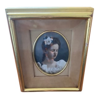 1930s Miniature Portrait of a Young Woman For Sale