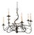 Organic Modern Paul Ferrante Handcrafted Wrought Iron Eight Light Chandelier With Vine Detail For Sale