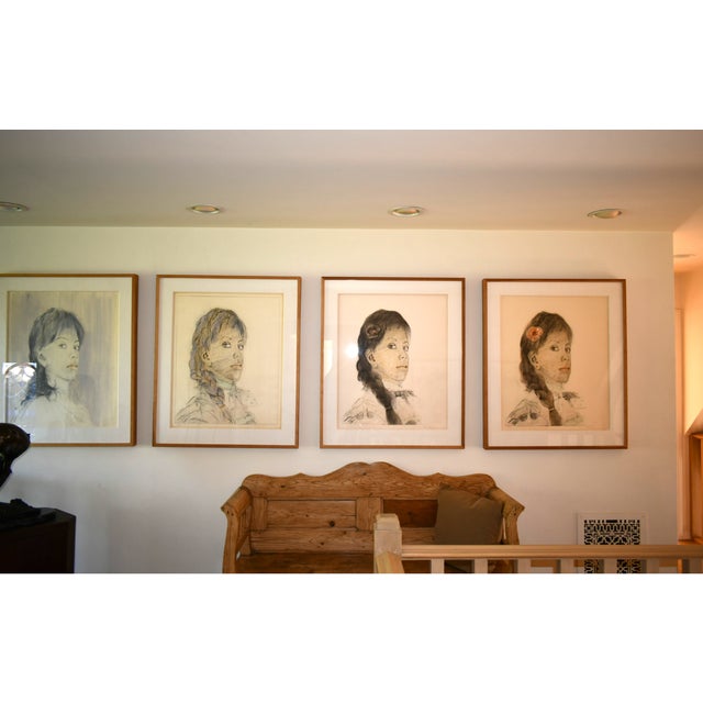 Offered here is a compelling and thoughtfully assembled set of four works titled Carmen by American artist Tomás Lasansky...