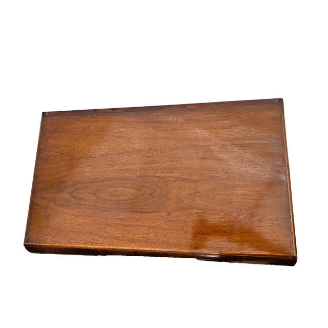 1960s Vintage Art Deco Style Dresser Chest Two Drawers, Waterfall Top, Mirror For Sale - Image 5 of 14