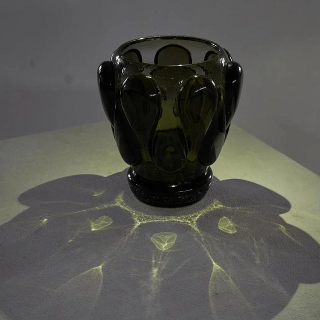 Forest Green Art Glass Vase by Felix Průša, Former Czechoslovakia, 1960s For Sale - Image 8 of 9