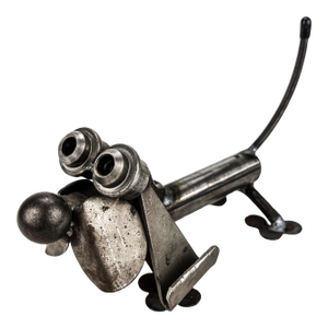 Vintage Metal Scrap Art Sculpture of Dog