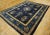 Chinese Exceptional Navy Blue Color With Lovely Chinoiserie and Floral Design Antique Chinese Perking Rug For Sale - Image 3 of 10
